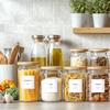 288 Pantry Labels for Food Containers, Preprinted Minimalist Waterproof Stickers for Organizing Storage B, Jars and Kitchen