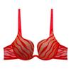 European and American Striped U-Shaped Push-Up Plus Size Bra with Side Support