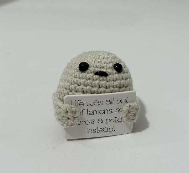 

Positive Cute Potato Household Room Decoration Small Handmade Plush Ornament Knitting Wool Yarn Doll Birthday Gifts Room Decorations