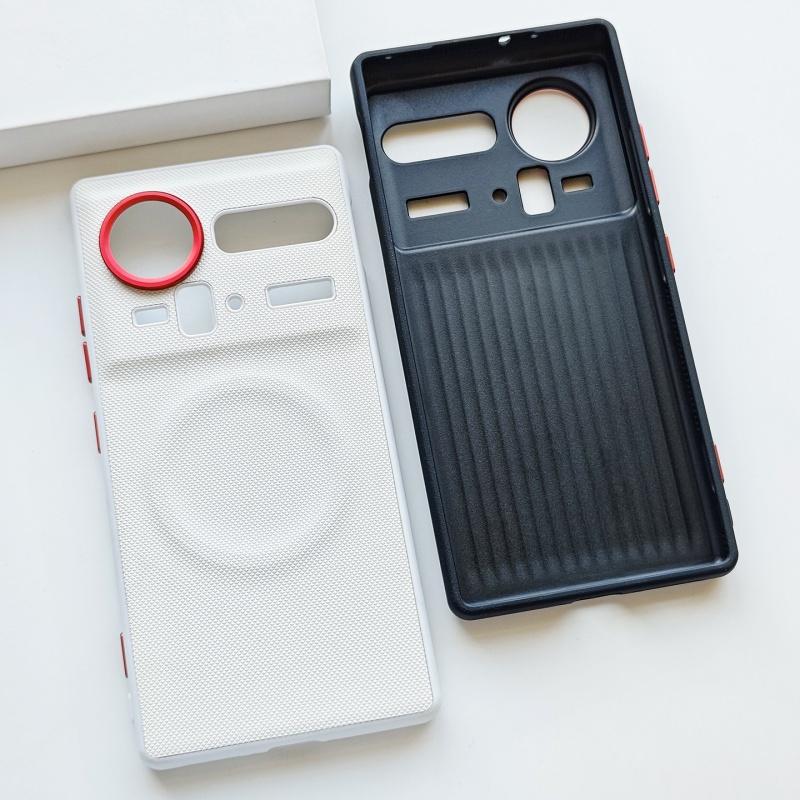 For ZTE Nubia Z80 Z70 Z70S Ultra Diamond Pattern Leather Case Magnetic Suction Contrast Keys Lens Frame Anti-Fingerprint Cover