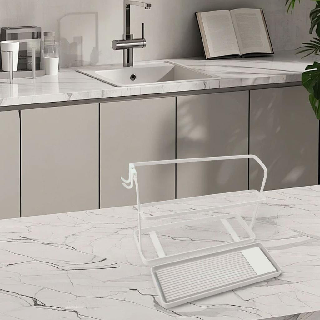 Zweistöckiges Flaschentrockengestell mit Abtropfschale, perfekt zur Organisation von Tassen, Bechern und Flaschen in jeder Küche