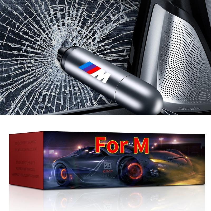 Młotek bezpieczeństwa samochodowego Narzędzie do wybijania szyb w nagłych wypadkach Przecinak do pasów bezpieczeństwa Dla BMW M E34 E36 E60 E90 E46 E39 E70 F10 F20 F30 X5 X6 X1 M3 M5 M6 E71 F01 F87