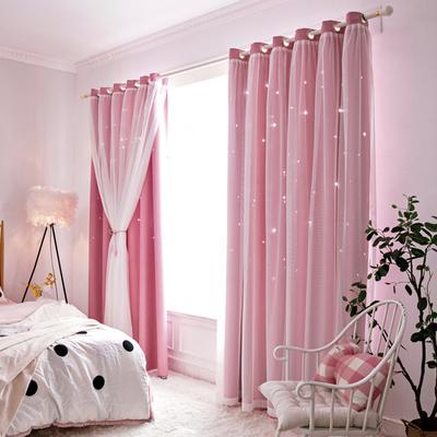 Hollow Star Curtains Of The Same Style, Lace Curtains, Dream Princess, Wind Height Blackout Double-Layer Curtains, Finished Products