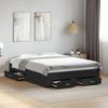 VidaXL Bed Frame with Drawers Black 120x200 Cm Engineered Wood, Bed, Storage Bed, Double Bed Frame, Double Bed 3280392