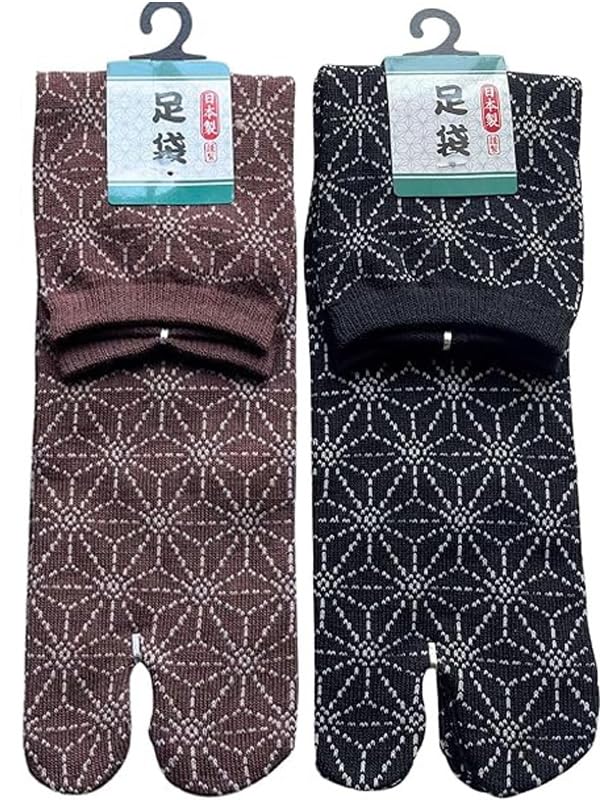 Mode Select Tabi-Socken mit Hanfblatt Japanische Baumwolle Größen Set von 2 M16 Herren Japanische Herstellung Muster, Muster, Mischung, 25-27cm, (Verfügbare Farben),