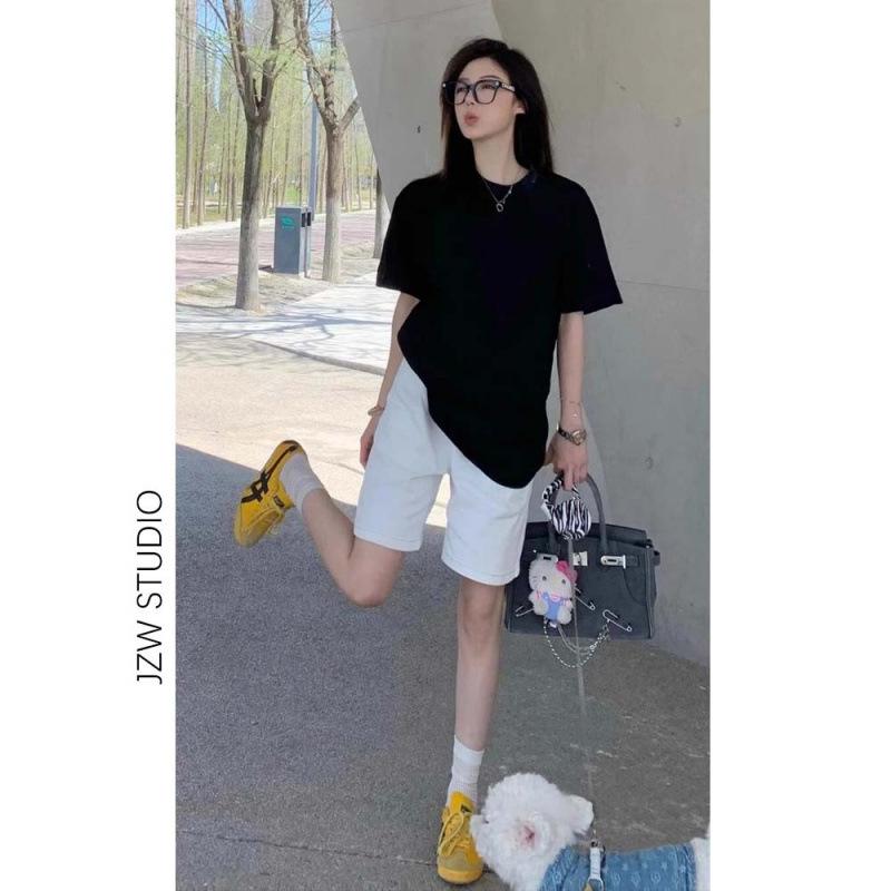 2026 Summer Korean Style Maternity Denim Shorts Medium