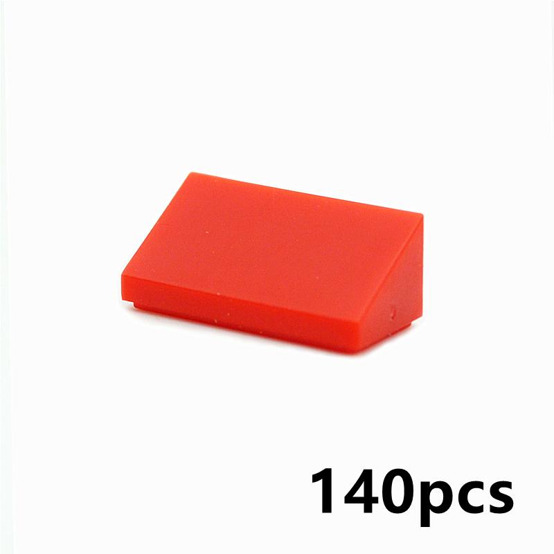

140pcs DIY Building Blocks Figure Smooth Bevel Bricks 1x2 Educational Creative Size Parts Compatible With 85984 Toy for Children червоний