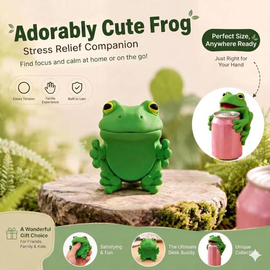 Food Grade Silicone Sleeve Cute Frog Soda Can Cover, 3D Print PLA Beverage Lid Flexible Grip Protector, Dustproof Drink Sleeves for Outdoor Activities