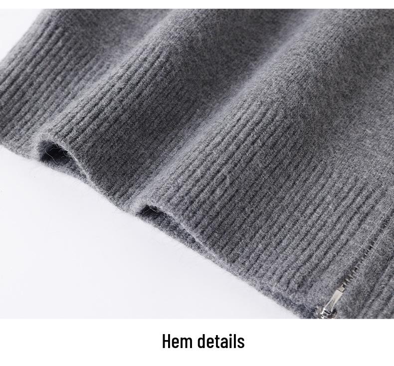 2025 Spring/Autumn Red Hooded Short Jacket for Middle-Aged Women - Petite Knitted Cardigan