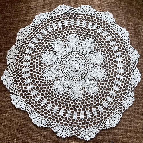 60cm Vintage Handgemaakte Haakwerk Kant Tafelkleed Katoenen Bankhoes En Onderzetters Set Shabby Chic