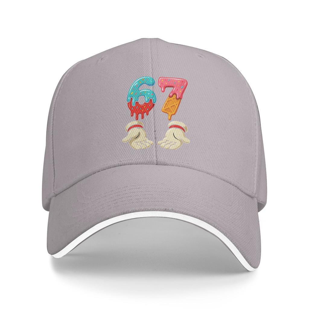 Six Seven 6 7 Meme Funny Christmas Ice Cream Drip Xmas Santa Baseball Cap Adjustable Hip Hop Hats Men Trendy Print Baseball Caps