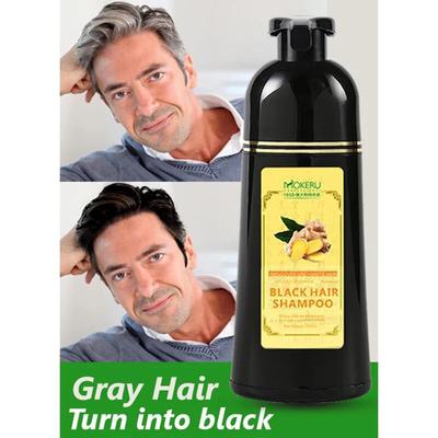 500 ml Organik Zencefil Siyah Saç Şampuanı Kalıcı Bitkisel Gri Saç Boyası Siyah Şampuan Kadın Erkek Beyaz Gri Saç Kaldır