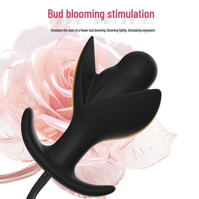 Silicone Inflatable Anal Plug with Beads - Expanding Rear Dilator Sex Toy