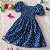 Children Clothing Girl Princess Dress Floral Casual Puff Sleeves Girls Dresses Summer Holiday Beach Clothes