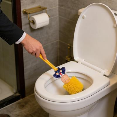 1/2 Pezzi Spazzolone per WC a Manico Lungo Decorazione Bambola Cartone Animato Spazzola per Pulizia Bagno con Base Decorazione Bagno Umoristica