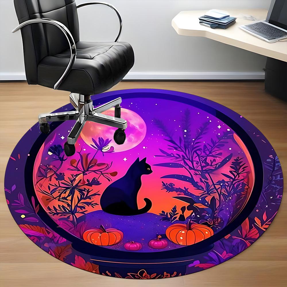 1pc Moonlit Garden Office Round Area Rug, Under Office Chairs Bedroom Living Room Home Decor, Room Deco, Available In Various Sizes