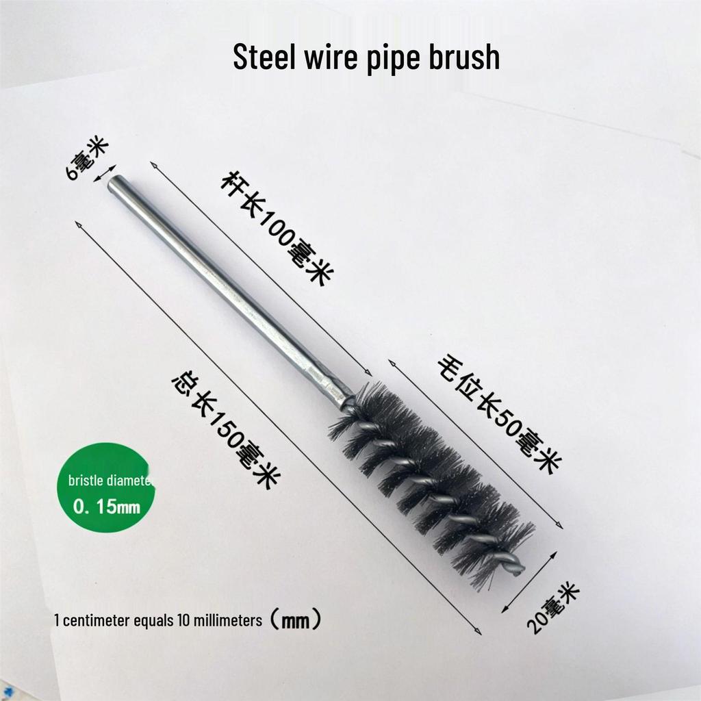 304 Stainless Steel Wire Brush for Inner Hole Cleaning: Rust Removal, Polishing, Deburring, with Handle.