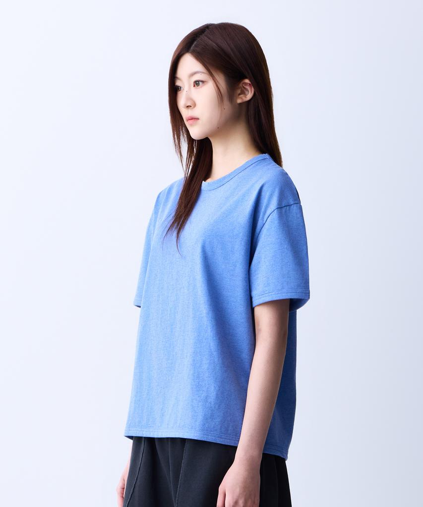 ADERNM Natural Sprinkle Round Neck T-Shirt Blue