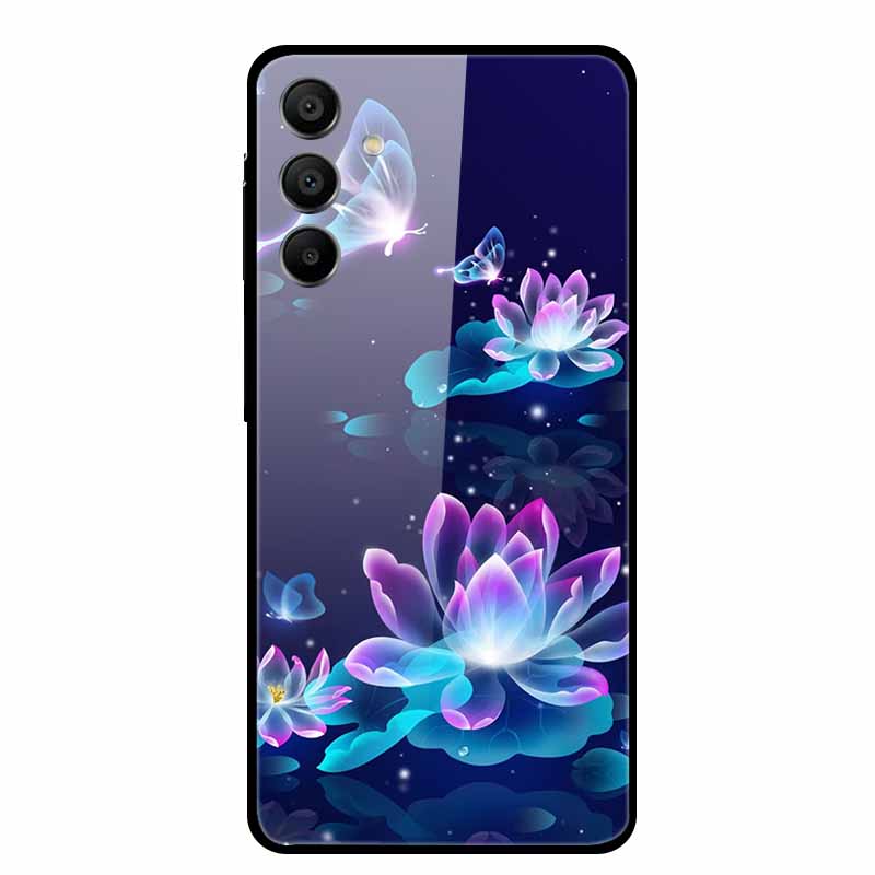 For Samsung Galaxy A16 Case Hard Tempered Glass Cover Colourful Back Shield Bumper for Samsung A 16 5G SM-A166B Protector Funda