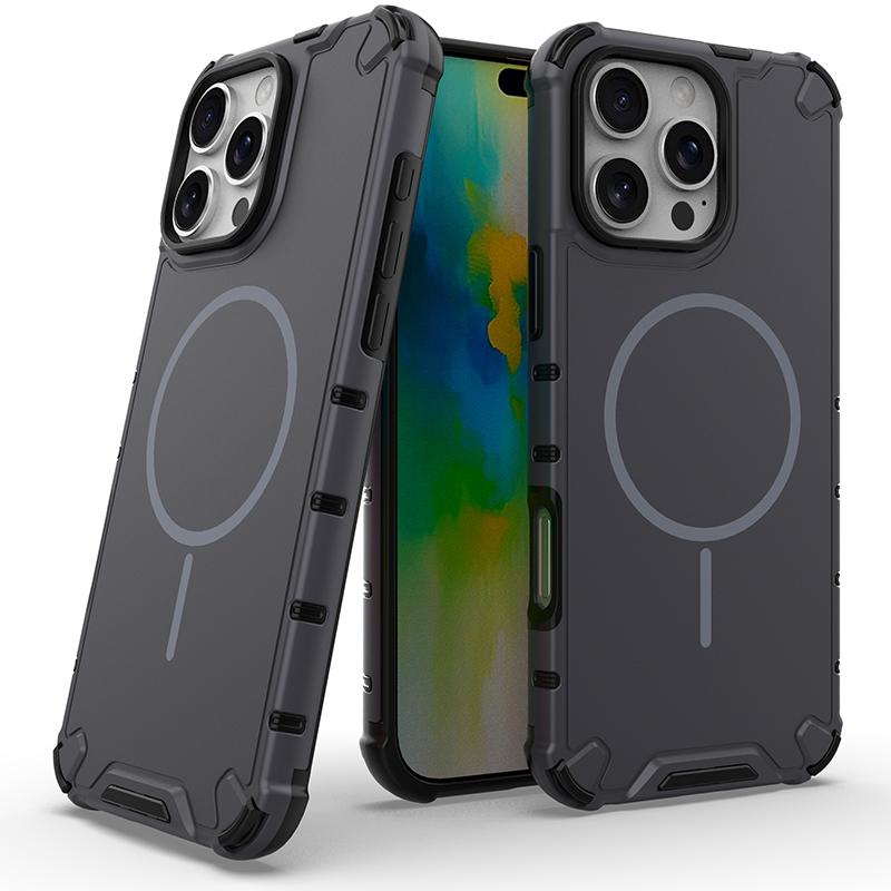 Anti-slip Bumper Armor Magnetic Magsafe Cover For iPhone 16 15 14 13 12 11 17 Pro Max 14 15 Plus Military Shockproof Phone Case