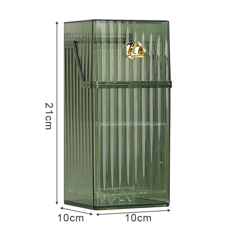 Transparenter Make-up-Pinselhalter mit Deckel Kosmetikwerkzeug-Organizer-Box Großes Fassungsvermögen Staubdichte Kosmetikpinsel-Aufbewahrung mit 9 Fächern