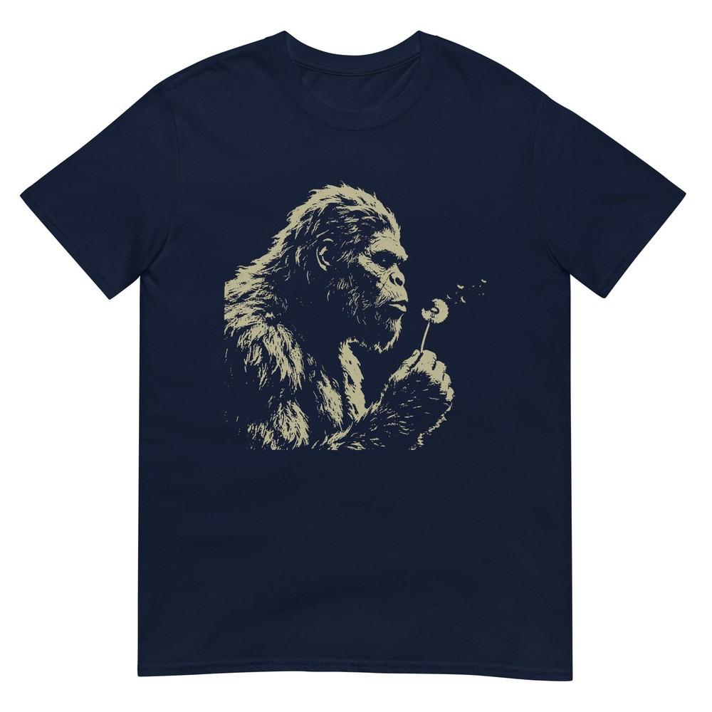 Blowing Wishes Funny Bigfoot Blowing Dandelion Vintage Art Tshirt S