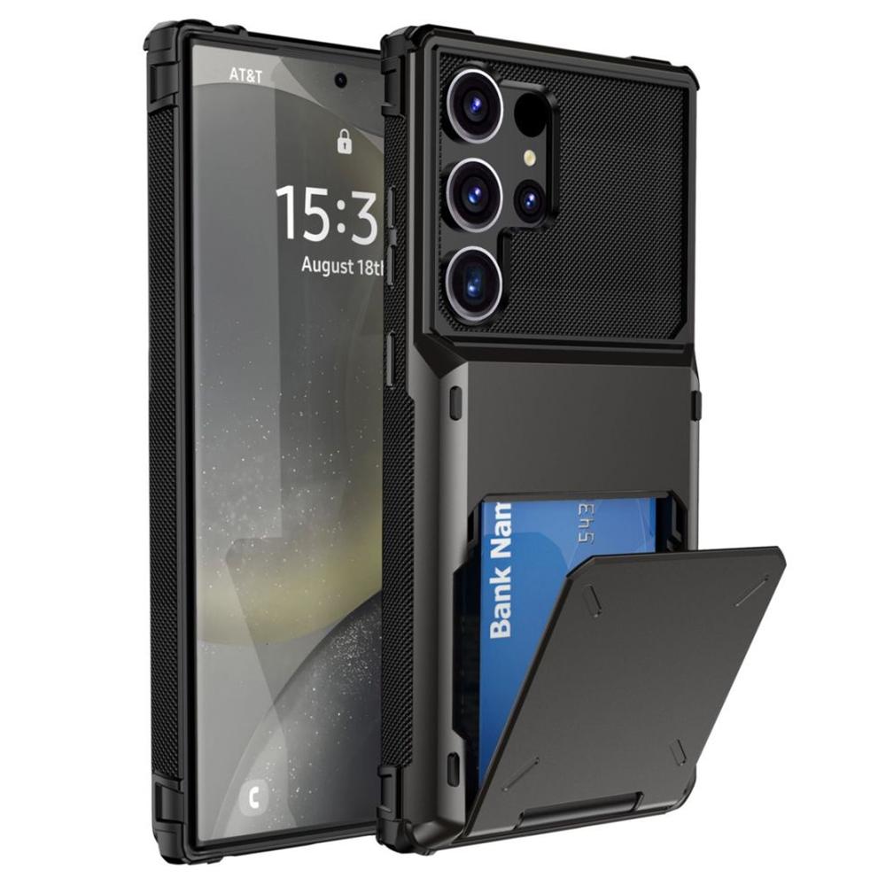 Pro Samsung Galaxy S25 Ultra Case PC+TPU dvouvrstvý zadní kryt telefonu s držákem na kartu