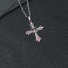 Sweet Cool Style Spice Girl Cross Necklace Female Heavy Industry Diamond Gothic Style Necklace Design Collarbone Chain