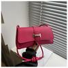Chic Black White Orange Green Brown And Rose Pink Pu Shoulder Bag Stylish Fashionable Handbag