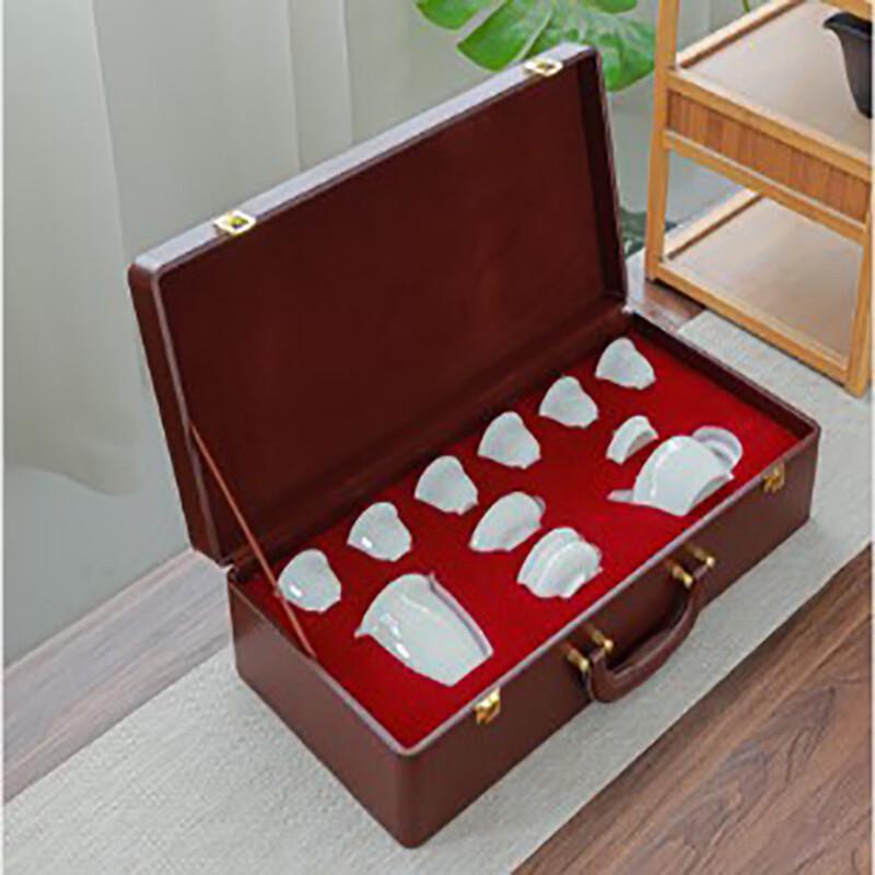 Tuopai TPYZ-005 10-Piece Glossy Mutton-Fat Jade Porcelain Travel Tea Set