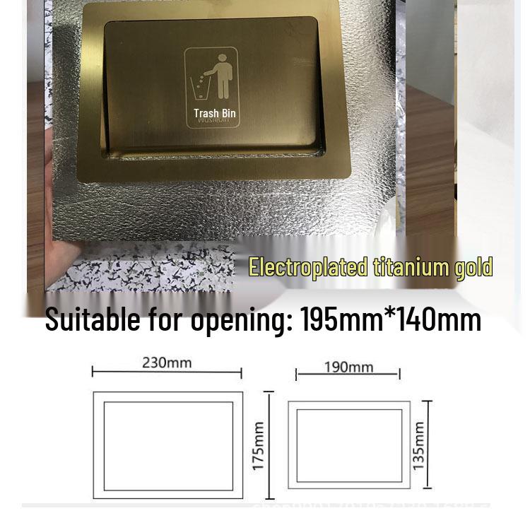 Stainless Steel Built-In Trash Can with Hidden Side Disposal Opening