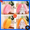 18cm NEW HOT Cute Strawberry Carrot Rabbit Plush Toy Stuffed Ingenious Into Fruit Transform Baby Cuddly Bunny Doll Birthday Gift