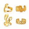 Women's Adjustable Hip Hop Irregular Geometric Stainless Steel Stacking Ring