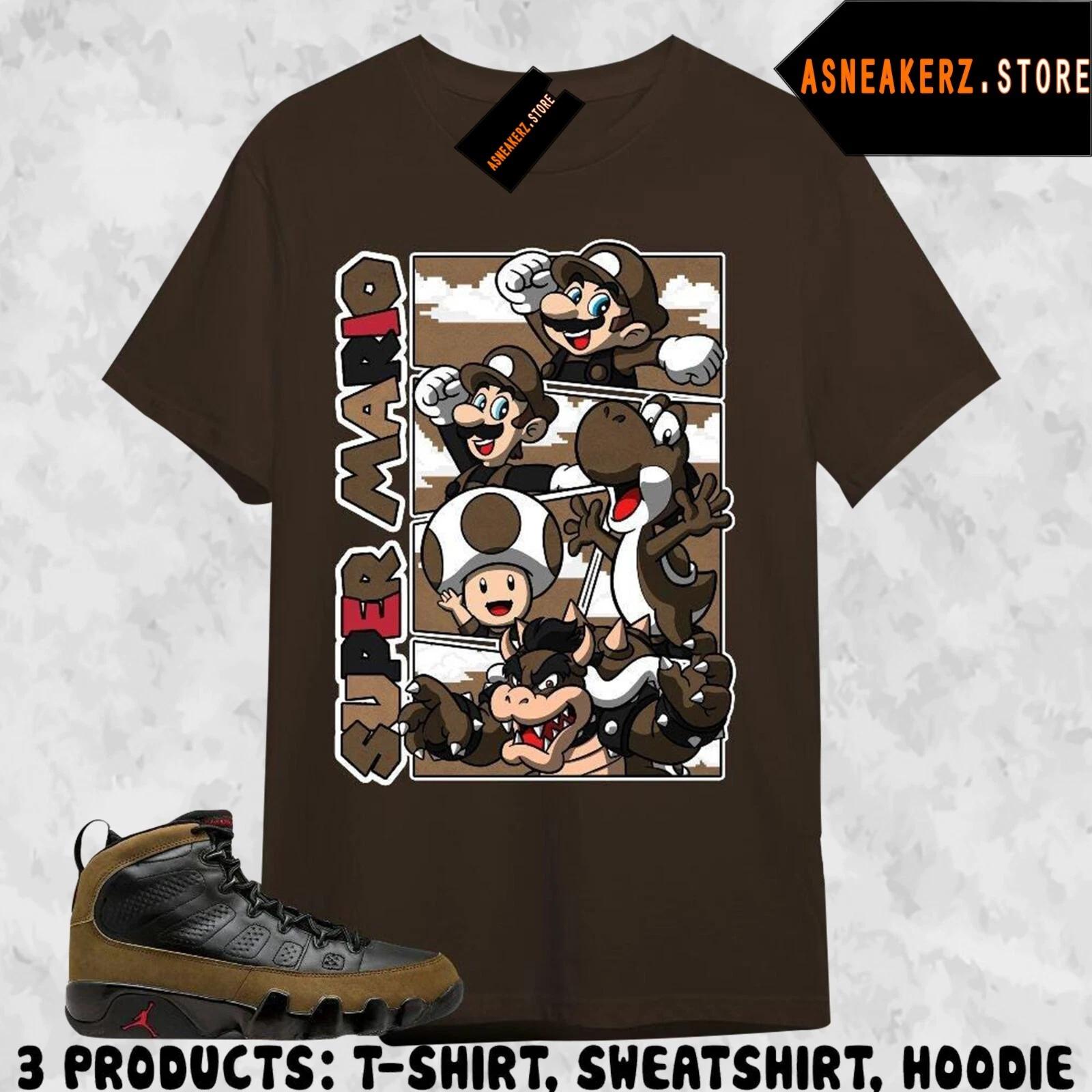 

Shirt To Match AJ 9 Olive 2024 Sneaker Matching Tee Retro Mario T-Shirt XL