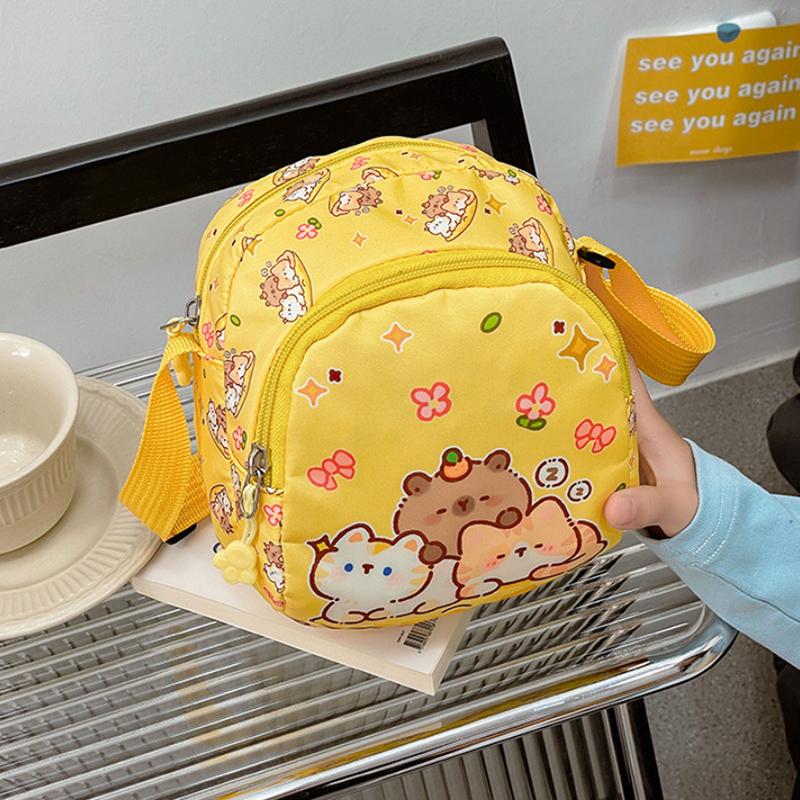 1 Piece Multifunctional Storage Bag Capybara Printed Crossbody Bag Cute Doll Portable Chest Bag Kawaii Kids Gift