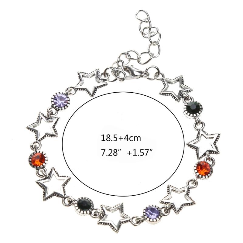 Silver Color Hollow Five-pointed Star Bracelet Zircon Bracelet Female Fashion Grunge Jewelry Adjustable Bracelet
