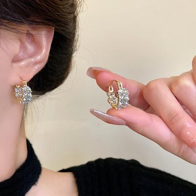 Orecchini a spiga di grano con diamanti pieni in stile Ins, da donna, design di lusso leggero, orecchini da influencer, tendenza coreana all'orecchio
