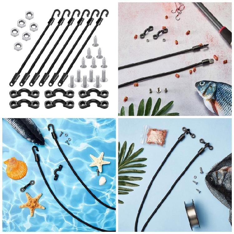 Heavy Type Rod Strap Holder Tie Down Deck Buckles Adjustable Safety Hook for Secure Attachments On Boats and Kayaks