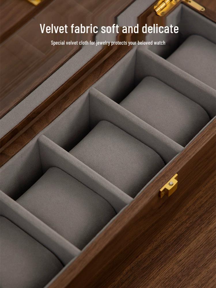 Walnussholz Uhrenbox mit transparentem Deckel - Elegante Aufbewahrung für mechanische Armbanduhren