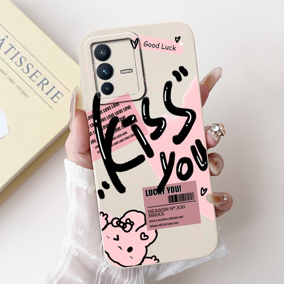 For Vivo V23 5G Case Soft Silicone Cute Patterned Cover Phone Cases For Vivo V 23 V23 V2130 V2303 Back Cover Funda ShockProof
