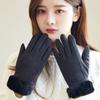 German velvet gloves women's autumn and winter outdoor riding cold-proof cotton cashmere fleece driving bicycle warm gloves