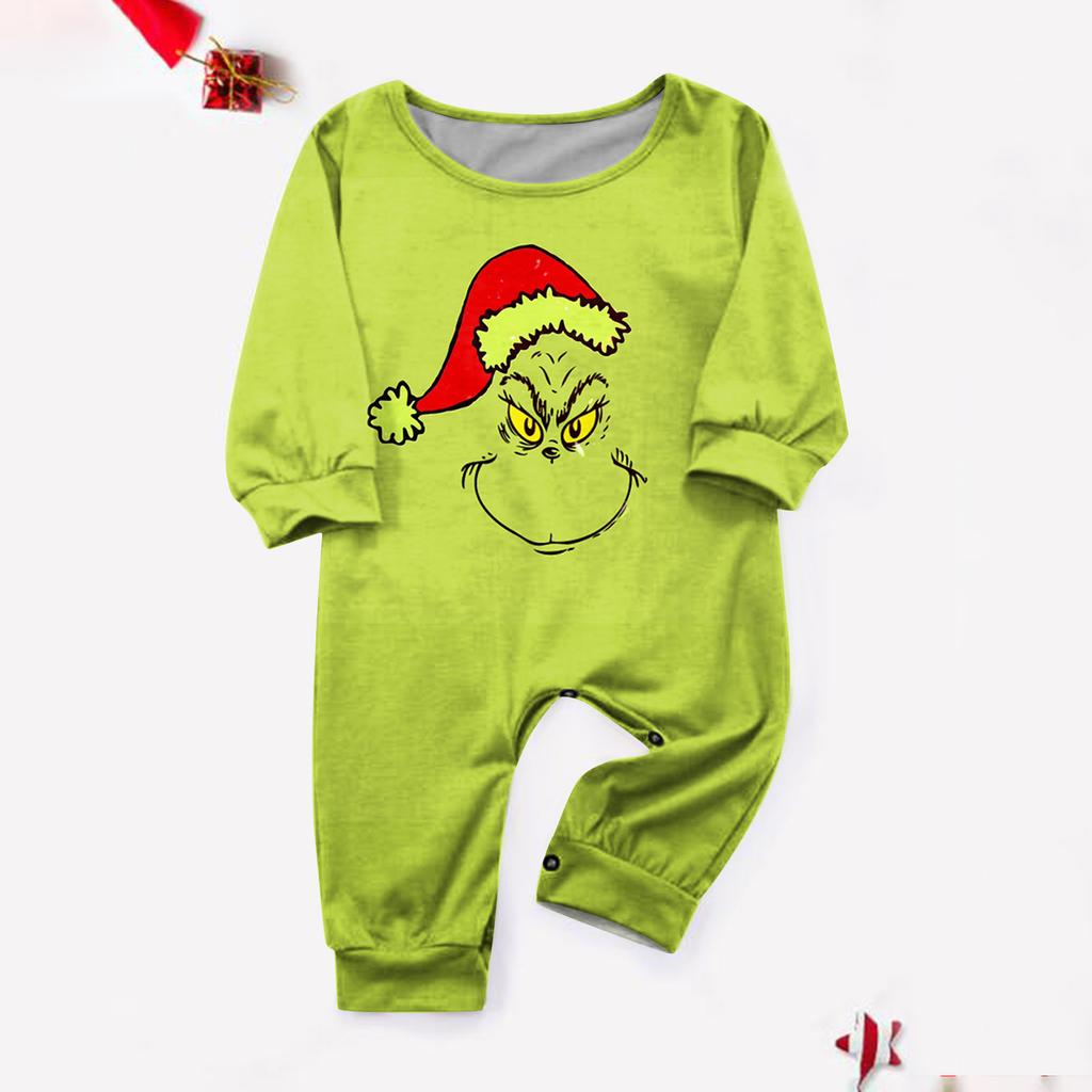 Christmas Print Cute Family Set Pajamas, Home Clothes, Family Set Long Sleeve Top Pants Set