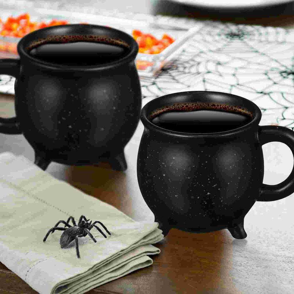 Tripod Boiler Cup Witch Cauldron Water Coffee Mug Halloween Cups Decorative Ceramic Latte Porcelain Dad