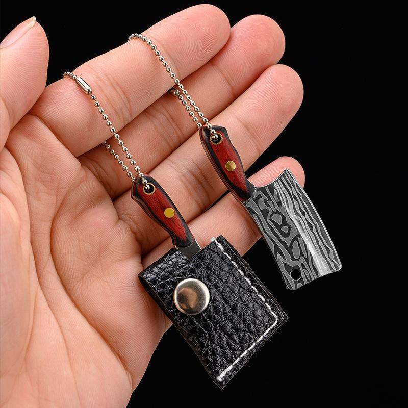 DIY Steel Wood Mini Pocket Knife Car Keychain Fishing Accessory and Bottle Opener