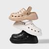 Fashion Thick Bottom Eva Outdoor Clogs Slippers Women Summer Gothic Letter Decoration Wedge Heels Slides Soft Sole Close Toe Slippers