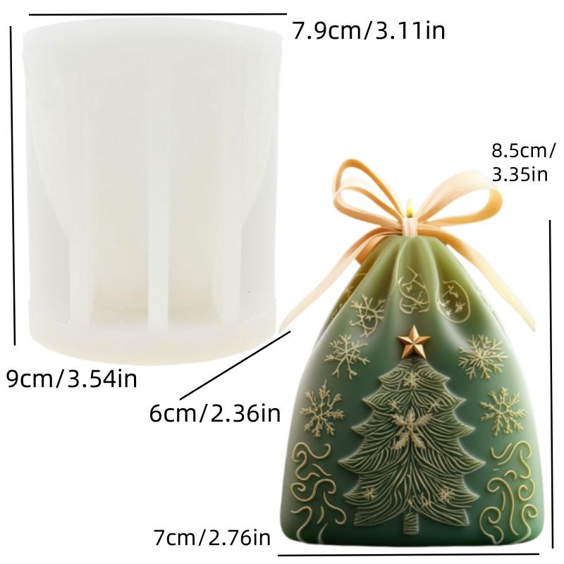 Santa Claus Drží Dárek Vonná Svíčka Silikonová Forma Úsměv Santa Claus Drží Dárkovou Krabici Vonné Pryskyřice Sádrové Formy Vánoční Dárek