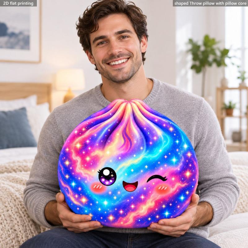 Kawaii Galaxy Dumpling Pillow Starry Bao Cushion Cute Space Throw Pillow Shaped Stuffed Floor Cushion For Home Decor Gift