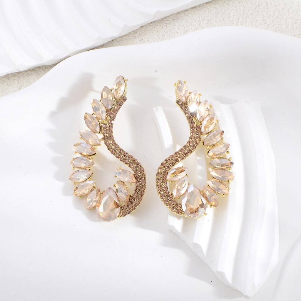 

Fashion Angel Wings Zircon Ear Studs For Women Elegant Night Party Jewelry золотой
