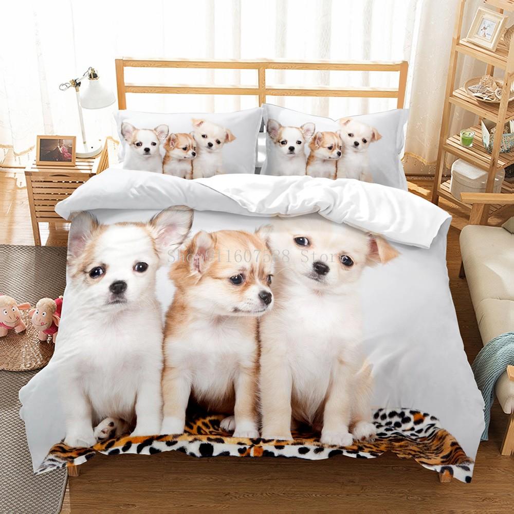 Lovely Dogs Animal 3D Bedding Sets Cute Husky Duvet Quilt Cover Set Kids Comforter Bed Linen Pillowcase Pets Dog