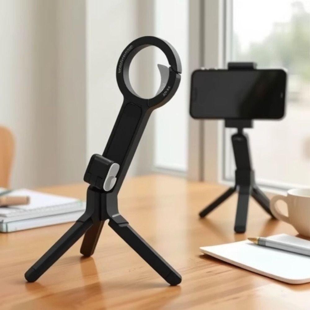 Carabiner-Mounted Phone Tripod Strong Adsorption Phone Handle Magnetic Phone Holder  Livestreaming